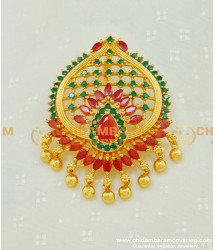PND048 - Latest High Quality Ruby Emerald Stone Party Wear Pendant for Girls