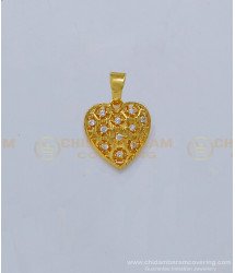 PND057 - Simple Heart Shape White Stone Small Pendant Design for Chain 