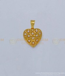 PND057 - Simple Heart Shape White Stone Small Pendant Design for Chain 