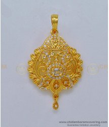 PND067 - One Gram Gold White Stone Modern Gold Pendant Designs for Female