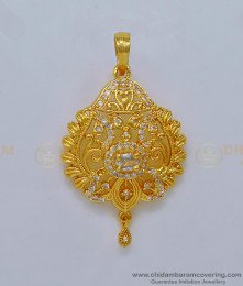 PND067 - One Gram Gold White Stone Modern Gold Pendant Designs for Female