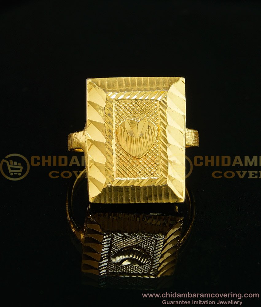 RNG009 - Chidambaram Covering Square Shape Gold Design Daily Wear Gold Plated Ring for Men 