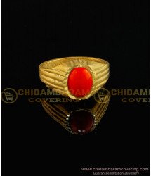 RNG011 - Impon Pavazham Mothiram Gold Design One Gram Gold Red Coral Ring Buy Online 