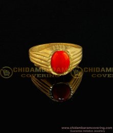 RNG011 - Impon Pavazham Mothiram Gold Design One Gram Gold Red Coral Ring Buy Online 