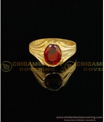 RNG012 - Impon Ruby Stone Ring Manik Original Panchdhatu Ring Design Men’s Astrological Rings Buy Online 