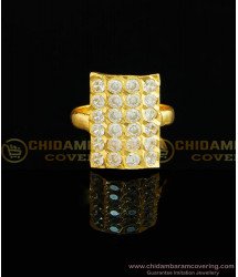RNG019 - Five Metal Gold Full White Stone Ring Design Panchaloham Ring for Wedding 