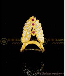 RNG034 - Impon Traditional South Indian Vangi Ring Panchaloha Jewellery Stone Vangi Mothiram 