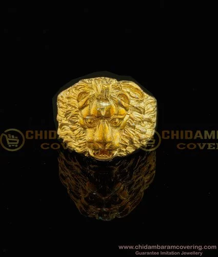 rng051 five metal jewellery daily wear lion ring for men 1