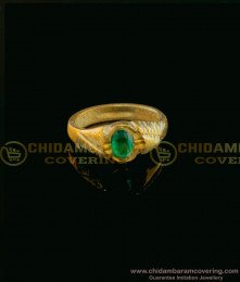 RNG056 - Impon 5 Metal Jewellery Daily Wear Maragatha Pachai Stone Ladies Ring Design