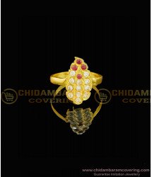 RNG068 - Five Metal Leaf Design Gold Plated Impon Ladies Finger Ring Online