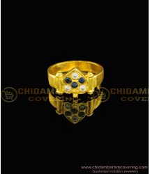 RNG081 - Unique Blue Stone Original Panchaloha Design Getti Metal Stone Ring Online