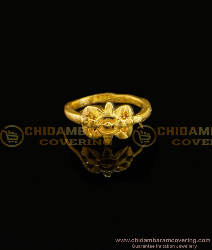 RNG093 - Gold Design Plain Designer Impon Daily Wear Original Impon Finger Ring Online