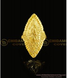 RNG113 - Attractive Chidambaram Covering Marriage Bridal Gold Ring Design Plain Big Size Ring for Ladies