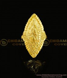 RNG113 - Attractive Chidambaram Covering Marriage Bridal Gold Ring Design Plain Big Size Ring for Ladies