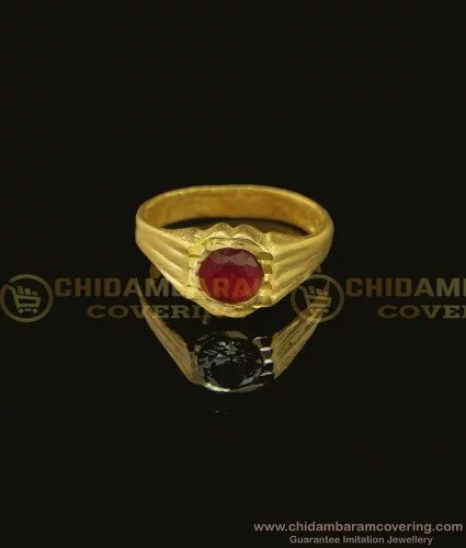 Buy quality 22KT/916 Yellow Gold Cz Fancy Ruby Stone Ring For Women in  Ahmedabad