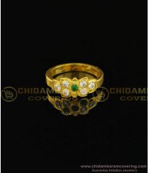 RNG120 - Five Metal Ring Simple Gold Design 1 Gram Gold Plated Impon Stone Finger Ring