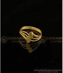RNG121 - Ladies Finger Ring Gold Plated Light Weight Artificial Ring