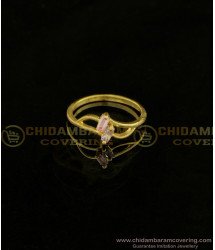 RNG124 - One Gram Simple Modern Light Weight Thin Stone Ring for Girls