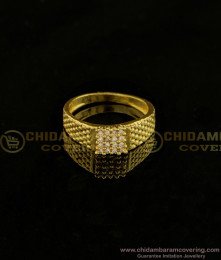 RNG127 - Real Gold Design White Stone Original Gold Plated Finger Ring Buy Online