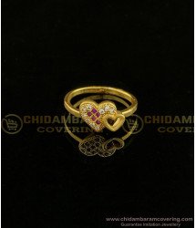 RNG130 - Latest Finger Ring Collection Heart Design Stone Ring for Women 