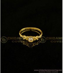 RNG135 - Gorgeous Wedding Ring Design Single White Stone One Gram Gold Ring for Women  