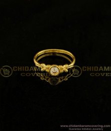 RNG135 - Gorgeous Wedding Ring Design Single White Stone One Gram Gold Ring for Women  