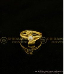 RNG136 - Casting Gold Ring Design White Stone Leaf Model Ladies Imitation Fancy Ring Buy Online 