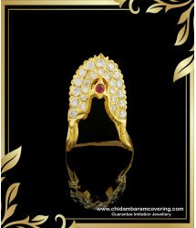 RNG138 - Traditional Impon South Indian Vangi Ring Five Metal Jewellery Stone Neli Mothiram 