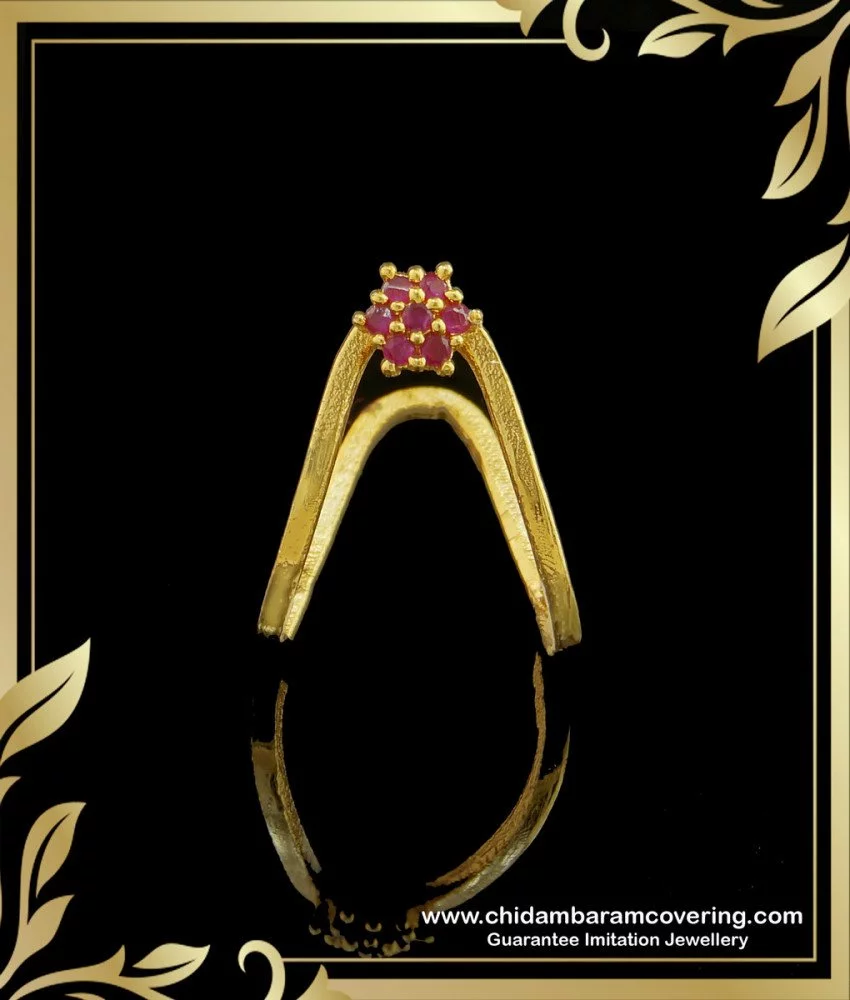 22K Gold Vanki Ring with Cz & Color Stones - 235-GVR428 in 4.400 Grams
