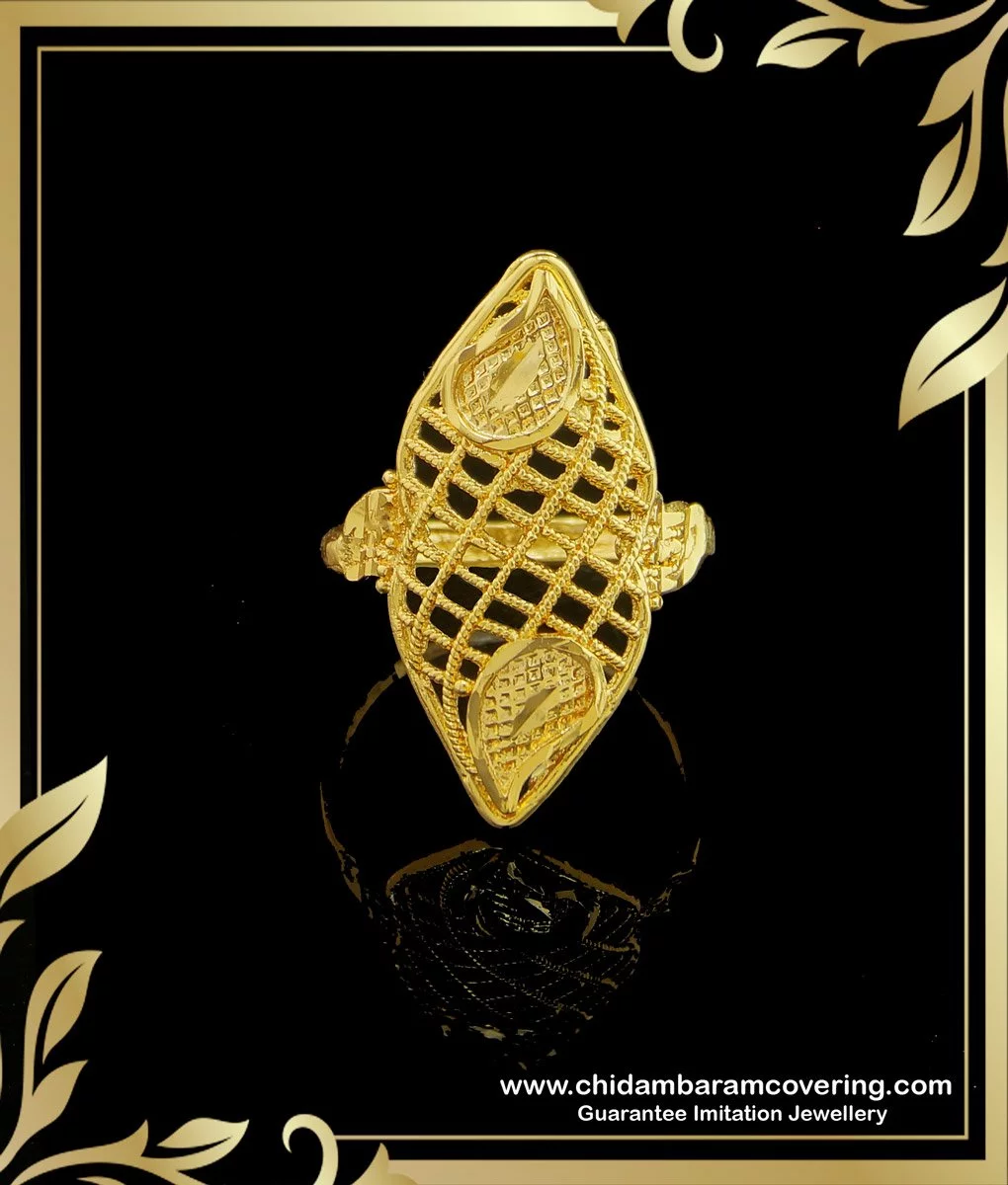 Stunning 1 Gram Gold Stone Ring for Ladies | Parakkat Jewels