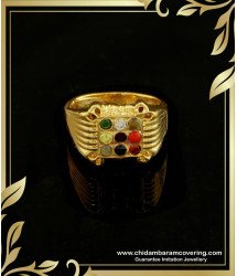 RNG144 - Impon Gold Plated Navaratna 9 Stone Ring Original Panchaloha Men’s Ring Online