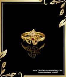 RNG147 - Beautiful Flower Modern Gold Ring Design Impon Pink Stone Ring Imitation Jewelry 