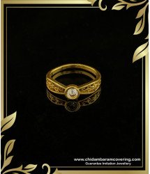 RNG151 - Gorgeous Wedding Ring Design Single White Stone One Gram Gold Jewellery  
