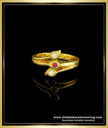 RNG162 - Pure Impon Leaf Design Ad Stone Five Metal Ladies Ring Buy Online