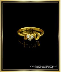 RNG166 - Modern Gold Love Ring Design White Stone Five Metal Ring for Girls