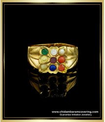 RNG169 - Latest Five Metal Navaratna Gold Ring Design Gold Plated Rasikal Mothiram Online 
