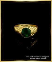 RNG172 - Buy Original Impon Ring Gold Plated Gold Design Emerald Stone Ring Best Piece Online