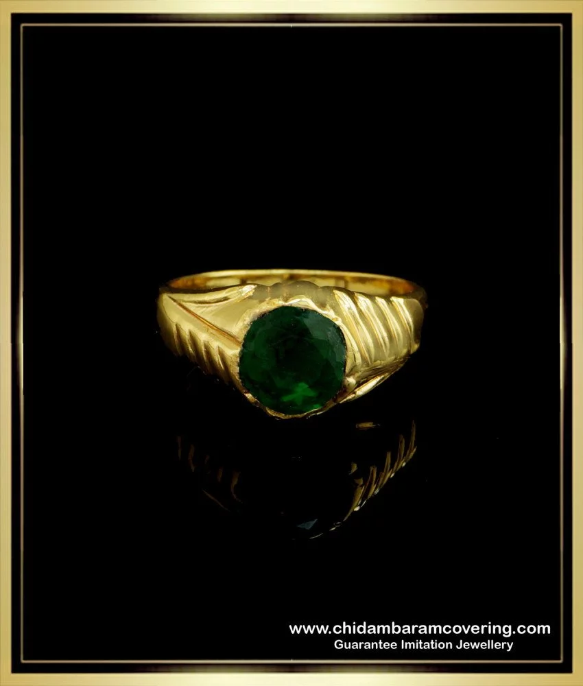 Buy CEYLONMINE Emerald gemstone ring original & certified panna stone panna  silver ring for unisex Online - Get 65% Off