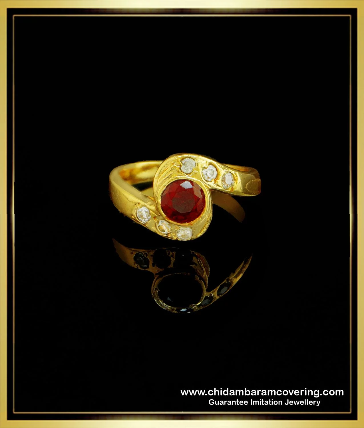 Buy quality Gold round single stone ring in Ahmedabad