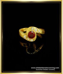 RNG174 - Latest Impon One Gram Gold Stone Ring Collections For Women 