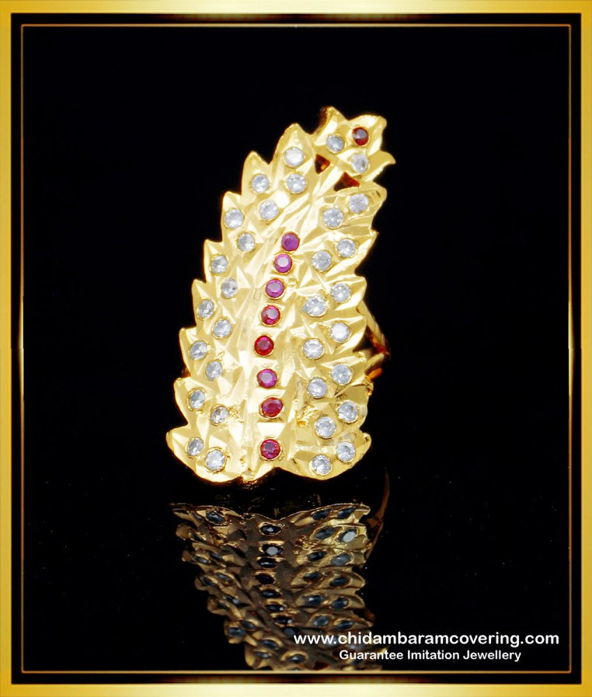 impon ring, impon finger ring, gold covering ring, gold ring, leaf design ring, mothiram,