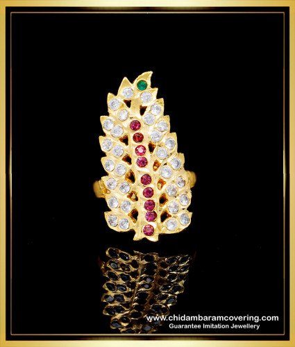 RNG191 - Buy Impon Finger Ring One Gram Gold Leaf Design Ring Indian Jewellery   