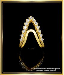 RNG196 - Traditional South Indian Vangi Ring Impon White Stone Vangi Mothiram