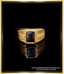 RNG205 - Panchaloha Gold Plated Ruby Stone Ring Gold Design Impon Red Stone Ring Online