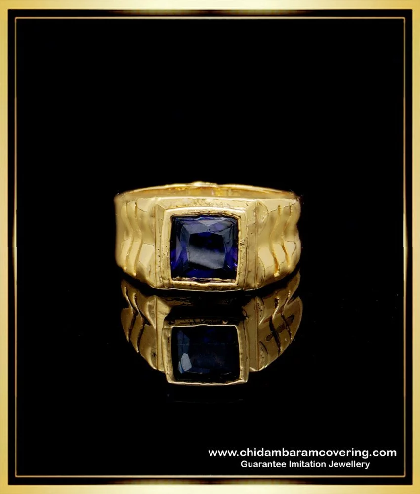 Solid Gold Men Ring Royal Flash Spade Design Ring