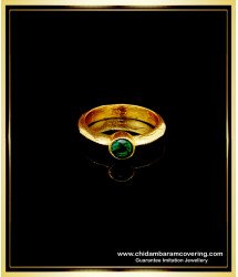 RNG243 - Five Metal Emerald Single Stone Ladies Daily Wear Impon Finger Ring Online