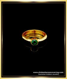 RNG243 - Five Metal Emerald Single Stone Ladies Daily Wear Impon Finger Ring Online