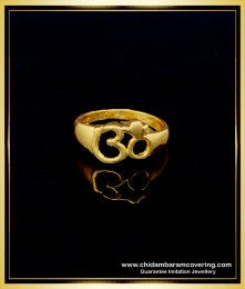 RNG245 - Pure Impon Jewellery One Gram Gold Plated Om Ring Gold Design Buy Online