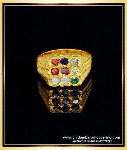 RNG265 - Five Metal Navaratna Ring Design One Gram Gold Impon Rasikal Ring Buy Online