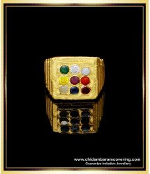 RNG266 - Real Gold Look Gold Plated Impon Navaratna Ring for Gents
